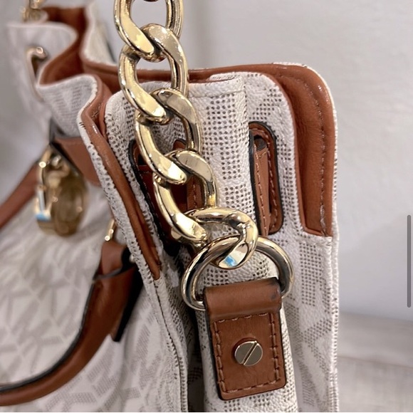 Large Michael Kors Hamilton White and Brown - Picture 3 of 16